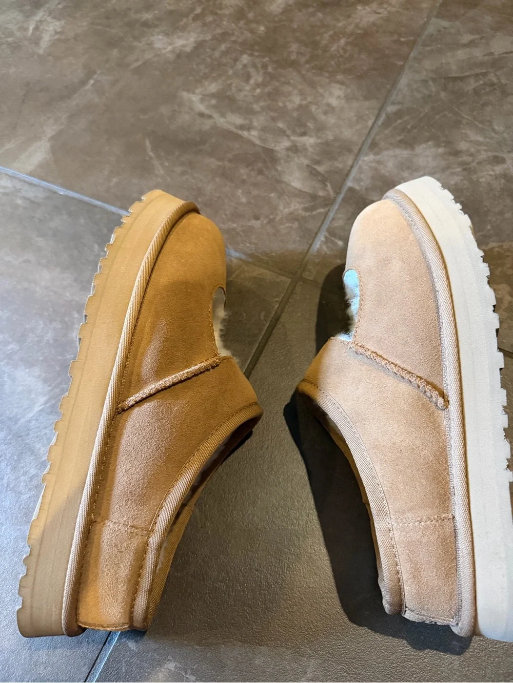 UGG Chestnut Suede Shearling Clog